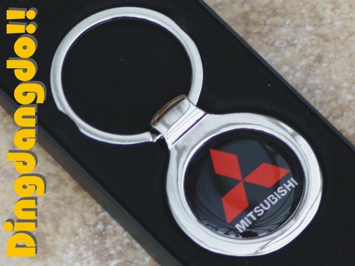 Mitsubishi chrome keyring - chrome, key